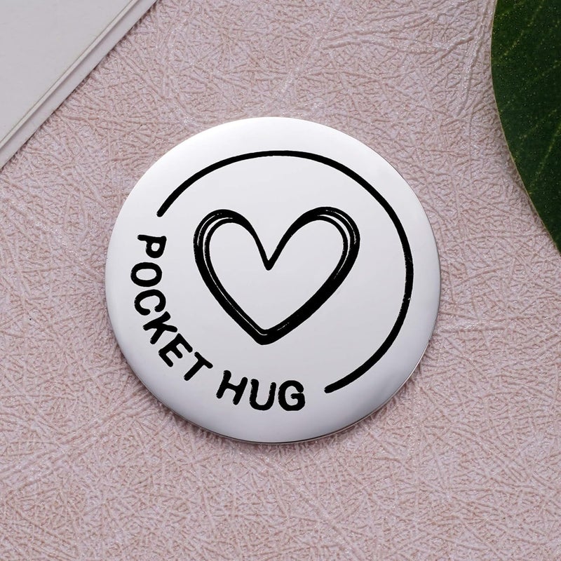 Aesnefe Pocket Hug Token Inspirational Reminder Gifts Mental Health Thinking of You Gift Self Love with PU Leather Keychain - Image 4